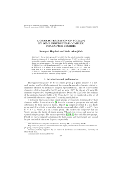 A CHARACTERIZATION OF PGL(2, pn) BY SOME IRREDUCIBLE