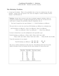 The Birthday Problem