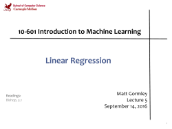 Linear Regression - Carnegie Mellon School of Computer Science