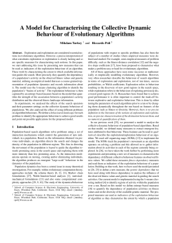A Model for Characterising the Collective Dynamic Behaviour of