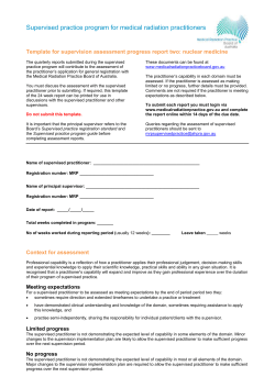 Template for supervision assessment progress report two: nuclear