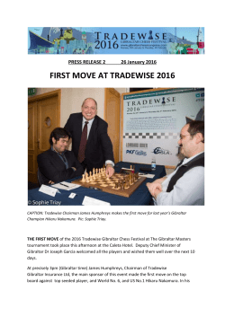 PRESS RELEASE 2 26 January 2016 FIRST MOVE AT