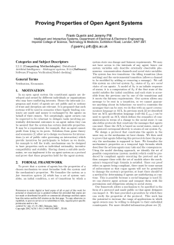 Proving Properties of Open Agent Systems