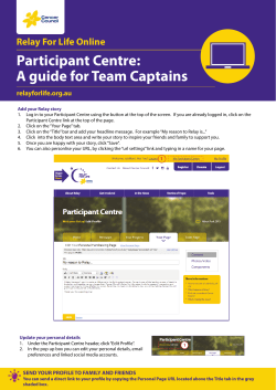 Participant Centre: A guide for Team Captains