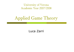 Applied Game Theory