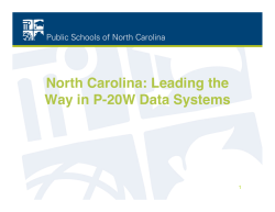 P-20W system - North Carolina Public Schools