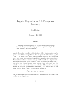 Logistic Regression as Soft Perceptron Learning