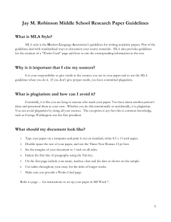 MLA Format Guide - CMS School Web Sites