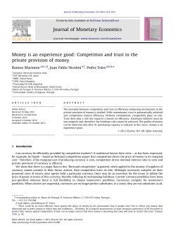 Money is an experience good Competition and trust in the private