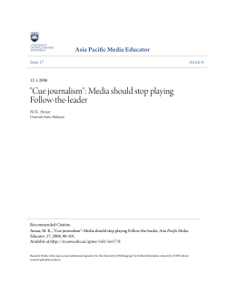 "Cue journalism": Media should stop playing