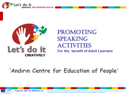 Teaching Speaking - Let`s do it creatively