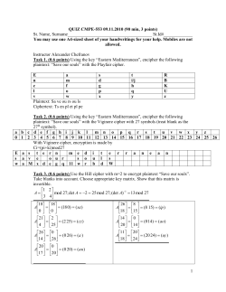 QUIZ CMPE-553 09.11.2010 (90 min, 3 points) St. Name