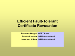 Efficient Fault-Tolerant Certificate Revocation