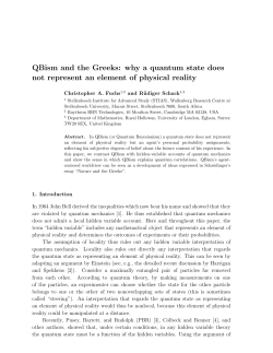 QBism and the Greeks: why a quantum state does not represent an