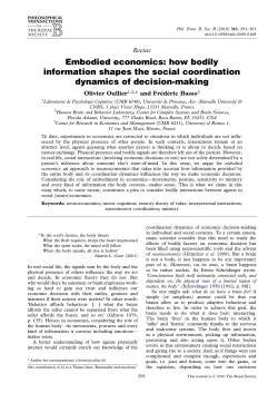 Embodied economics: how bodily information shapes the social