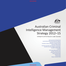Australian Criminal Intelligence Management Strategy 2012-15