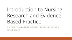 Introduction to Nursing Research and Evidence