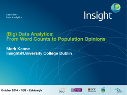 (Big) Data Analytics: From Word Counts to Population Opinions