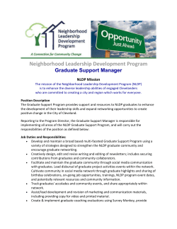 Graduate Support Manager - Cleveland Neighborhood Progress