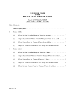 Rules of Procedure for Change of Name Proceedings