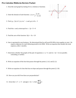 Pre-Calc Midterm Review Packet