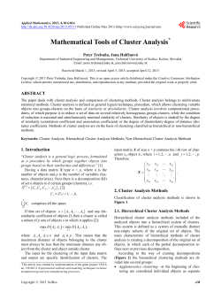 Mathematical Tools of Cluster Analysis