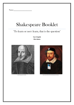 Shakespeare Booklet