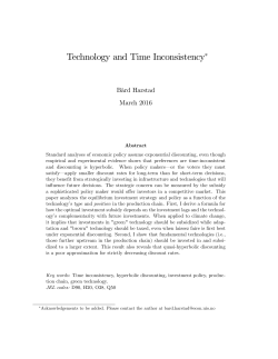 Technology and Time Inconsistency