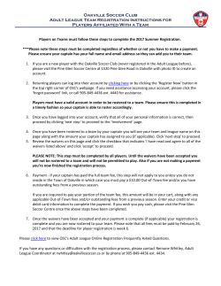 Team Player Registration Instructions