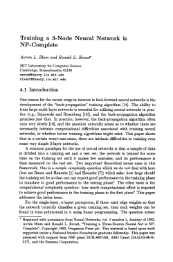 Training a 3-node neural network is NP-complete