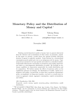 Monetary Policy and the Distribution of Money and