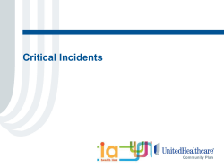 Critical Incident - Iowa Health Care Association