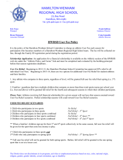 User Fee Information - Hamilton Wenham Regional School District