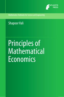 Principles of Mathematical Economics