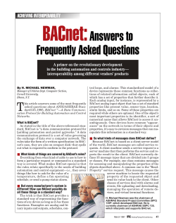 BACnet: Answers to Frequently Asked Questions