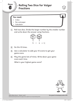 Rolling Two Dice for Vulgar Fractions