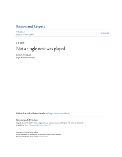 Not a single note was played - DOCS@RWU