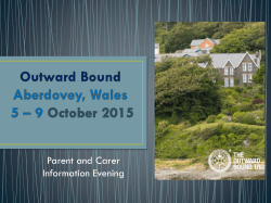Outward Bound Aberdovey, Wales 5 &ndash; 9 October 2015