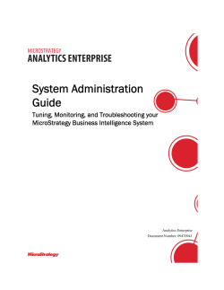 MicroStrategy System Administration Guide