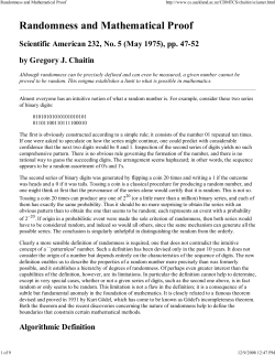 Randomness and Mathematical