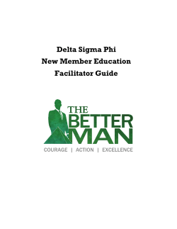 Delta Sigma Phi New Member Education Facilitator Guide