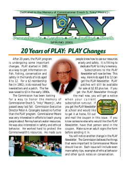 20 years of PLAY - Fish and Boat Commission