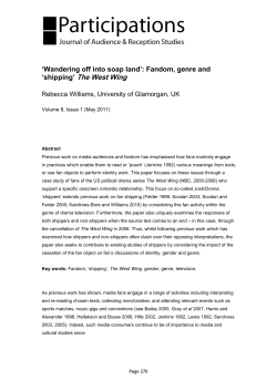 Key words: Fandom, `shipping`, The West Wing