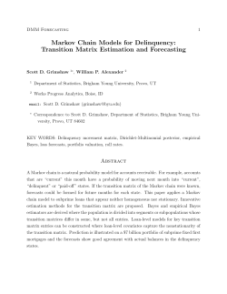 Markov Chain Models for Delinquency: Transition Matrix Estimation