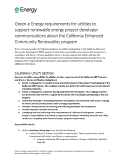 Green-e Energy ECR Utility Requirements