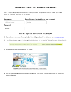 AN INTRODUCTION TO THE UNIVERSITY OF SUBWAY
