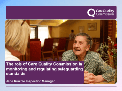 Presentation 6 &ndash; CQC &ndash; Jane Rumble