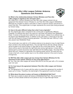 Palo Alto Little League Cellular Antenna Questions and Answers