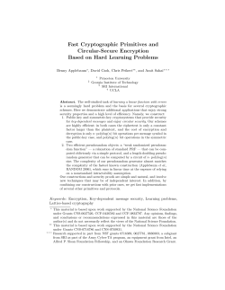 Fast Cryptographic Primitives and Circular-Secure