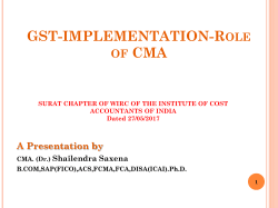 present taxation vs. gst - Institute of Cost Accountants of India